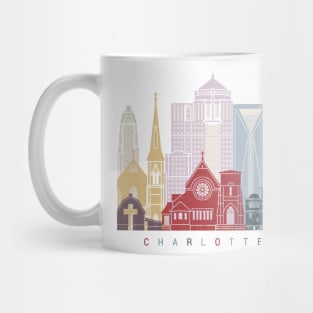 Charlotte skyline poster Mug